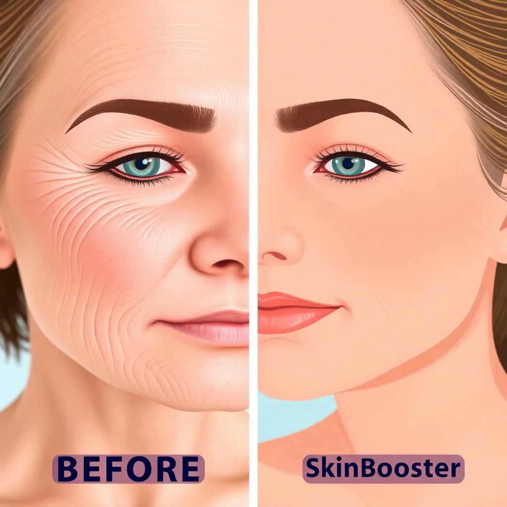 Comparaison avant/après montrant l'amélioration de la texture cutanée grâce aux skinboosters