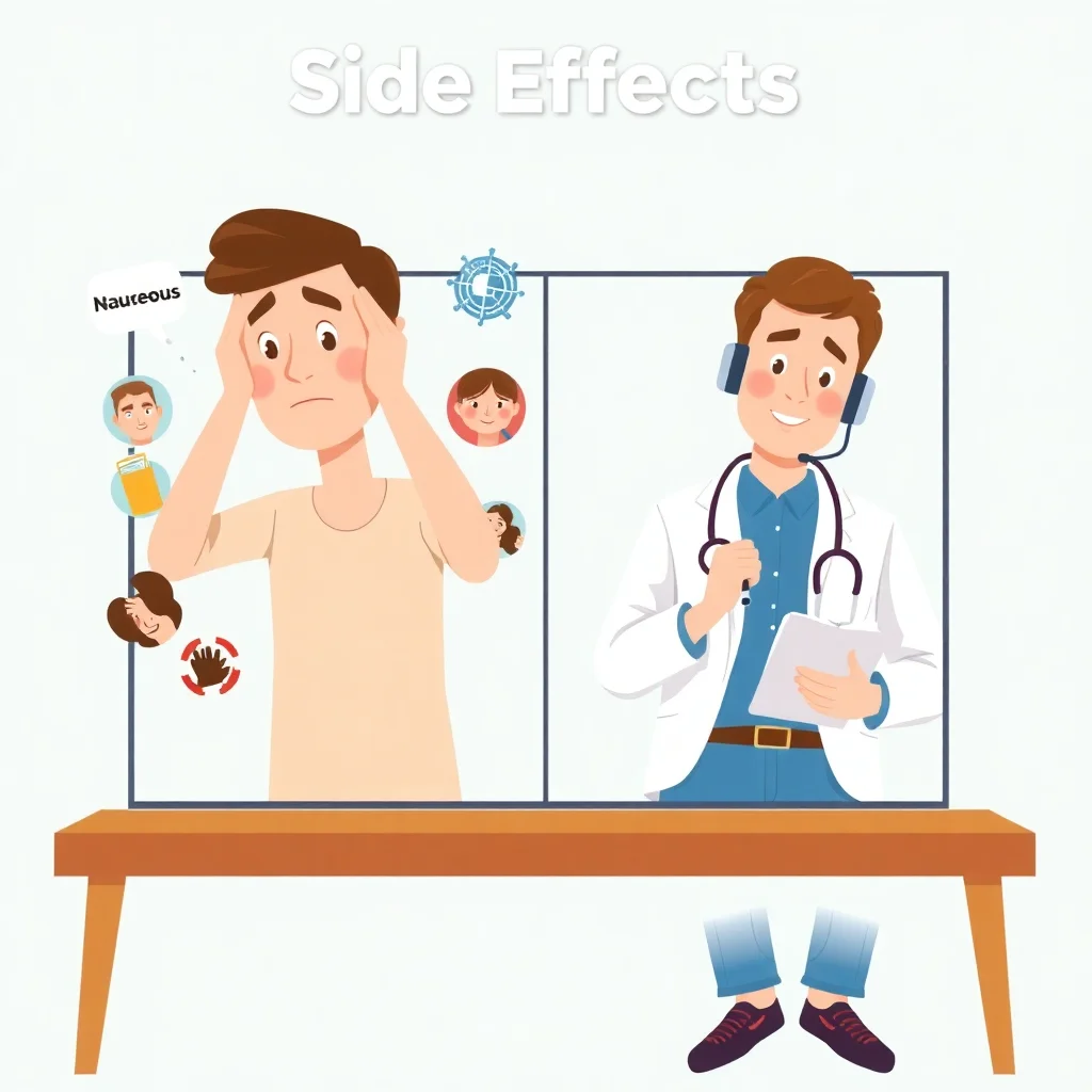 Visual representation of a patient experiencing side effects while receiving medical guidance and support